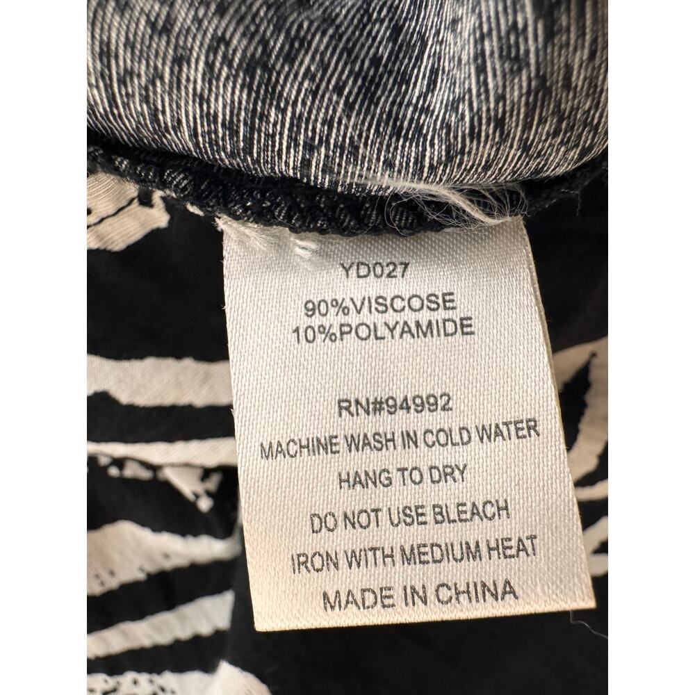 Patrizia Luca Milano balloon midi dress cap sleeve scoop neck black white L/XL - Picture 6 of 6